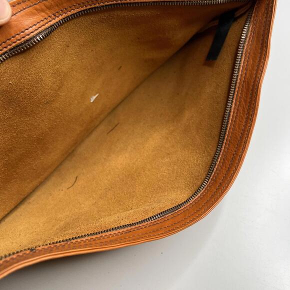 Yudi Clutch Bag Womens Large Brown Leather Zip Wristlet Suede Lining Colombia - Picture 7 of 11